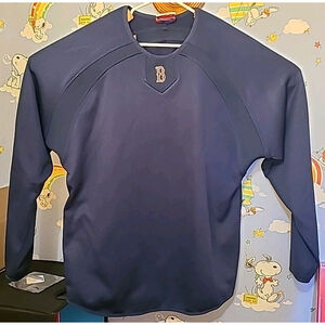 Majestic Athletic MLB Boston Red Sox Thermal Base Long Sleeve Blue Jersey Shirt